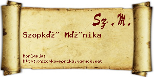Szopkó Mónika névjegykártya