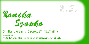 monika szopko business card